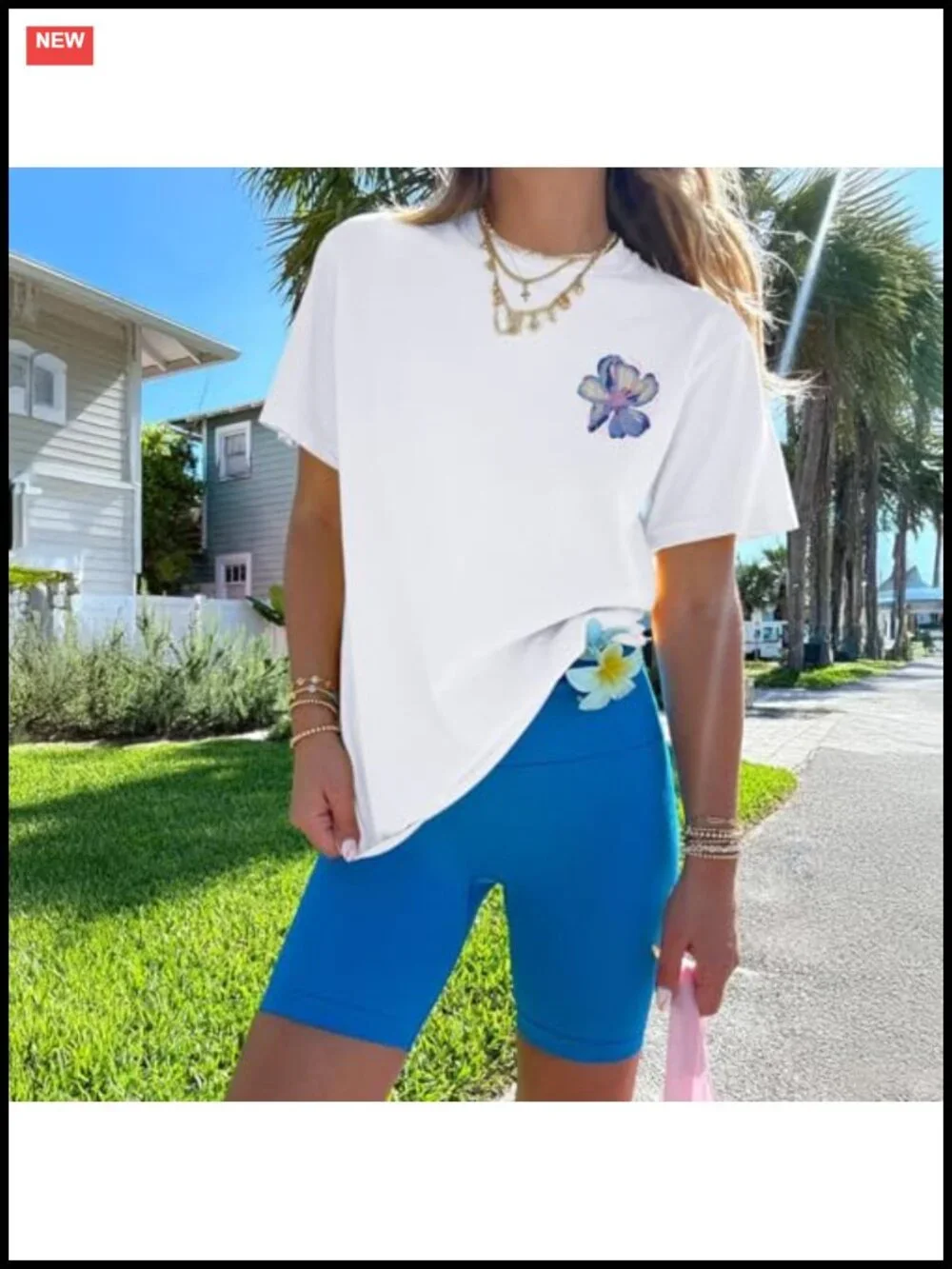 Floral Hawaiian Graphic Tee for Women Summer Beach Vacation Top